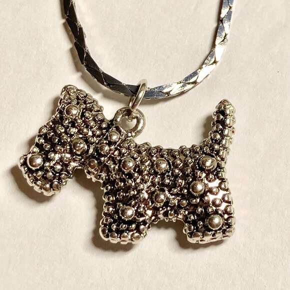 Silver Scottie Scottish Terrier Necklace Dog Vet Tech Gift Rescue Plated - Picture 3 of 8